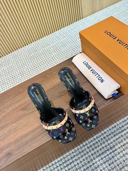 SHLS19 Women slipper 5.5CM 9.5CM high heels Shoes 35-43 with box