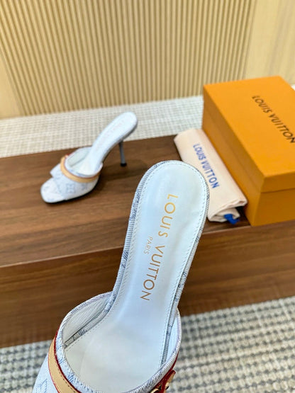 SHLS19 Women slipper 5.5CM 9.5CM high heels Shoes 35-43 with box