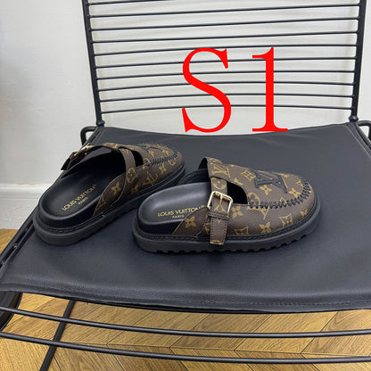 GLS14 Women slipper Leather Sole Shoes 35-41 with box