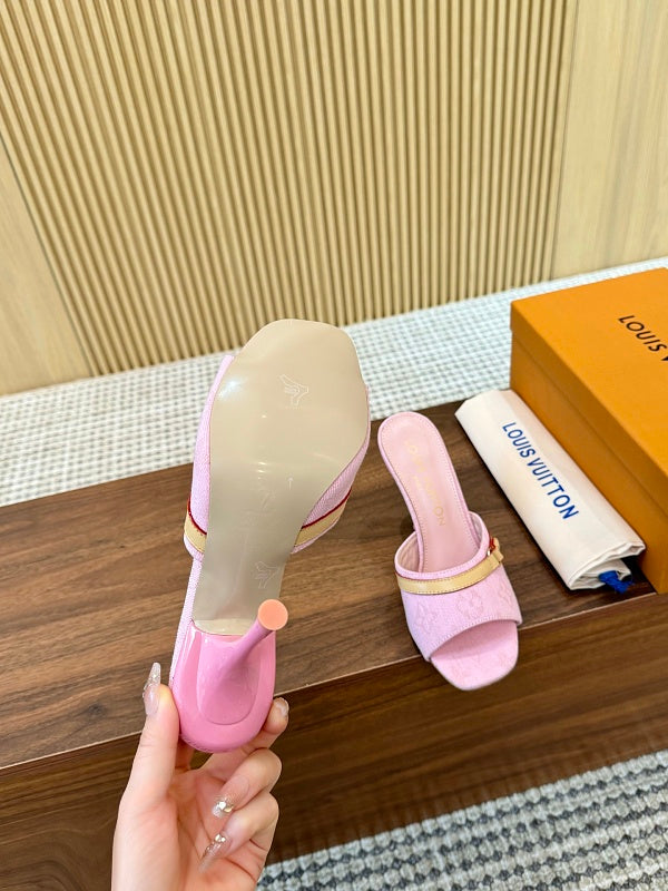 SHLS19 Women slipper 5.5CM 9.5CM high heels Shoes 35-43 with box