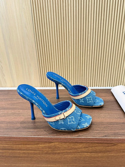 SHLS19 Women slipper 5.5CM 9.5CM high heels Shoes 35-43 with box