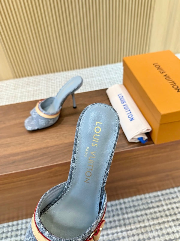 SHLS19 Women slipper 5.5CM 9.5CM high heels Shoes 35-43 with box