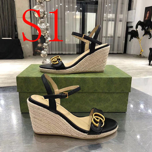 JHGS1 Slipper 8CM Heel Size 35-41 Lether Shoes with box