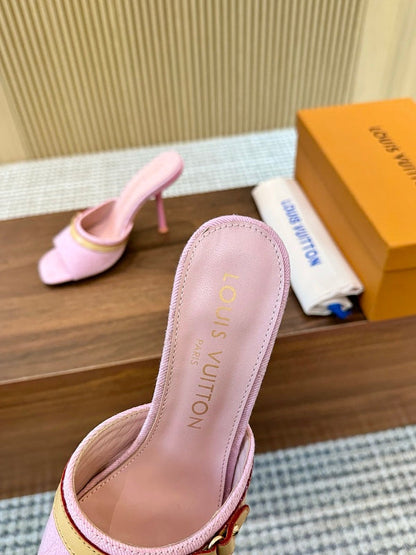 SHLS19 Women slipper 5.5CM 9.5CM high heels Shoes 35-43 with box