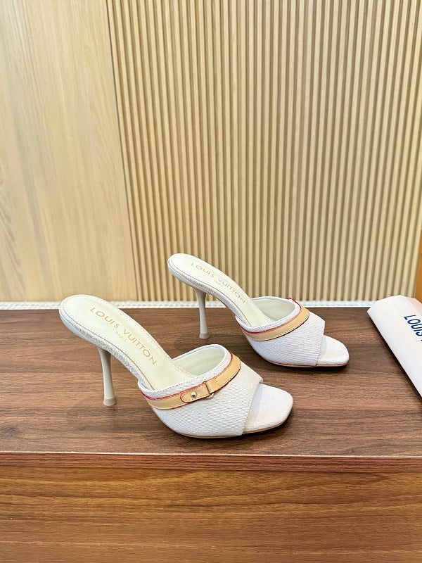 SHLS19 Women slipper 5.5CM 9.5CM high heels Shoes 35-43 with box
