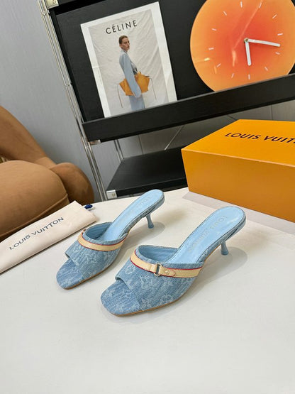 SHLS19 Women slipper 5.5CM 9.5CM high heels Shoes 35-43 with box