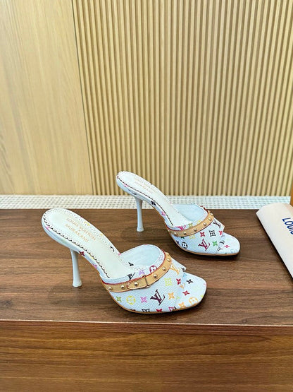 SHLS19 Women slipper 5.5CM 9.5CM high heels Shoes 35-43 with box