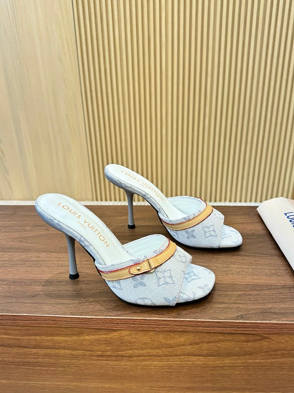 SHLS19 Women slipper 5.5CM 9.5CM high heels Shoes 35-43 with box