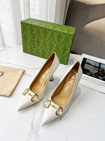 SHGS8 Leather 8.5CM Heel Women 35-42 shoes With box